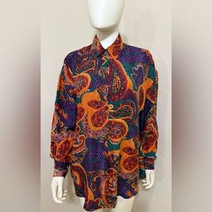 Vintage silk Westbound Multicolor Paisley blouse